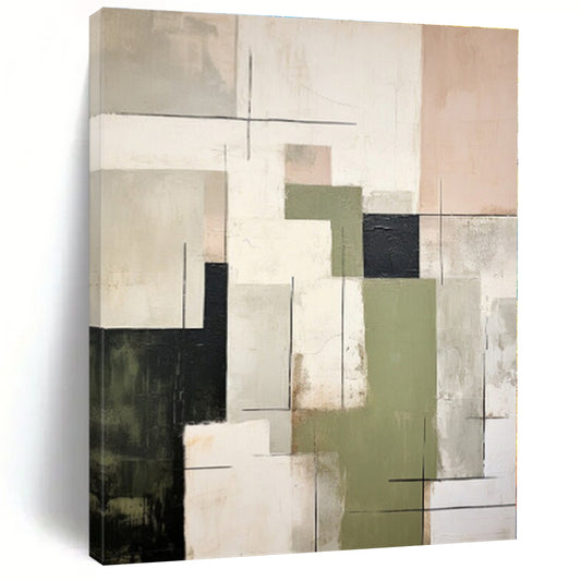 Oversized Personalized Abstract Painting for Home Office Zoom Background Wall