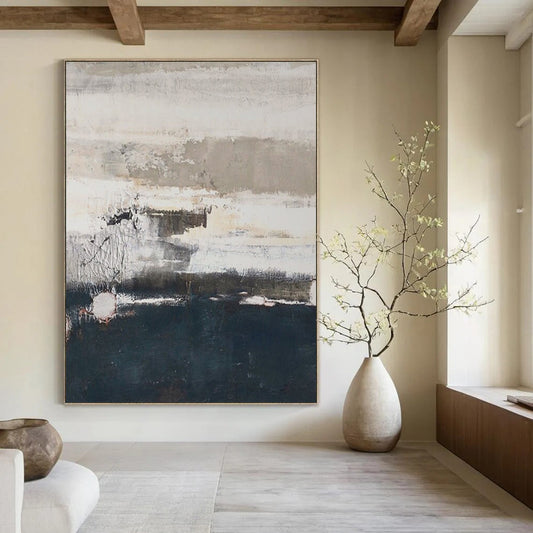 Large-Scale Hand-Painted Contemporary Abstract Community Art for Multipurpose Community Center Halls