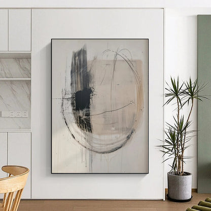 Giant Made-to-Order Abstract Painting for Living Room Bay Window Backdrops