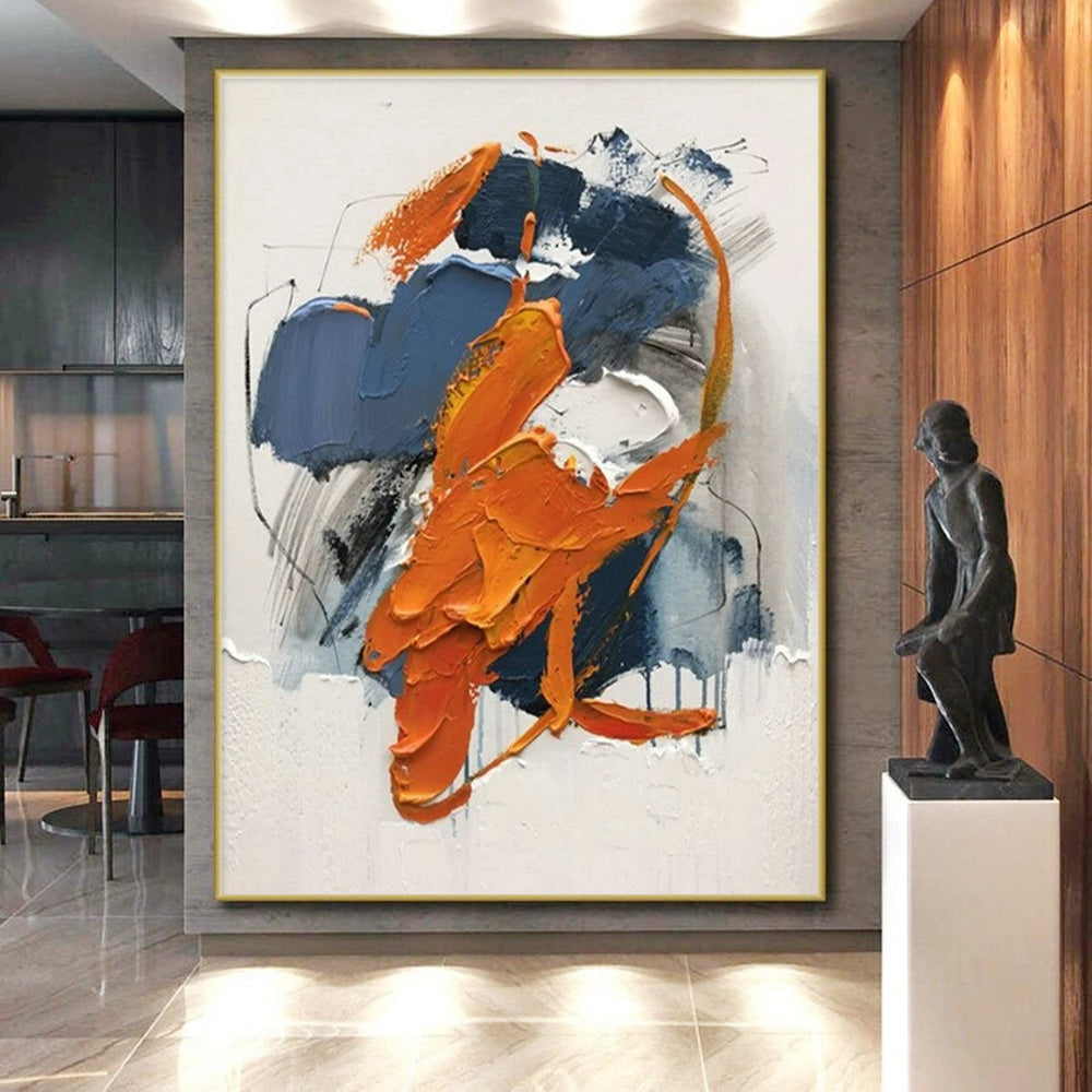 Huge Hand-Finished Abstract Painting for Hallway Stair Landing Wall LargeART0613
