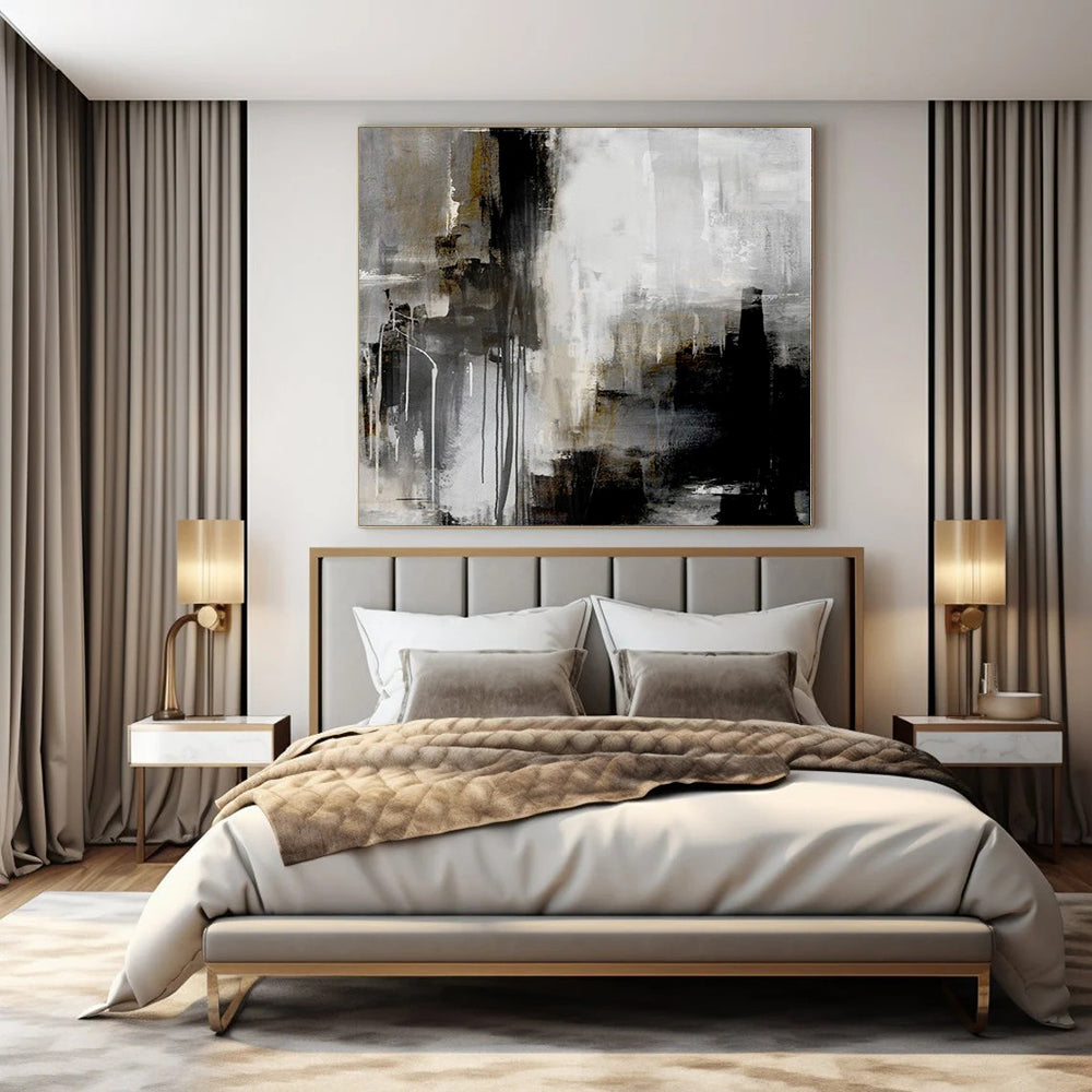 Innovative Hand-Painted Abstract Painting for Living Room Fireplace Screens