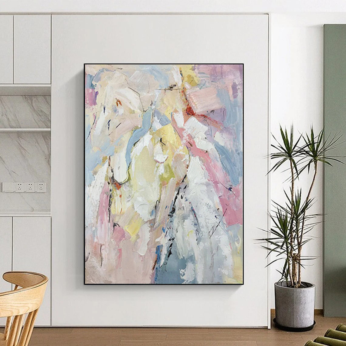 Massive Custom Abstract Art for Master Bedroom Accent Wall