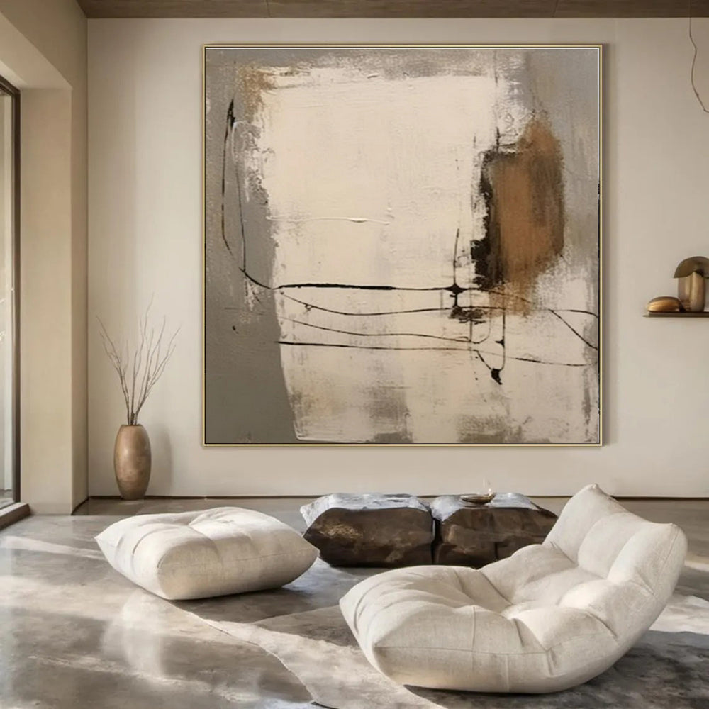 Custom Hand-Painted Abstract Wall Decor for Office Pantry Areas