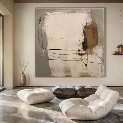 Custom Hand-Painted Abstract Wall Decor for Office Pantry Areas