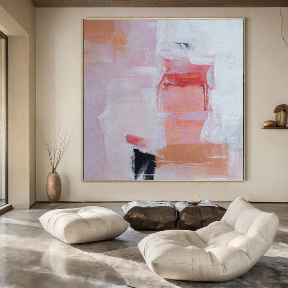 Large-Scale Hand-Painted Abstract Mural for Bedroom & Hallway