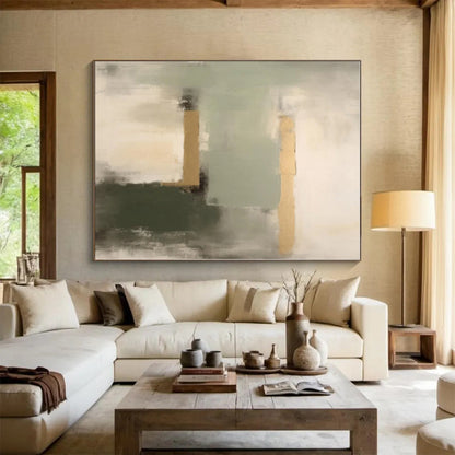 Monumental Custom Hand-Painted Abstract Art for Guest Room Hospitality Wall
