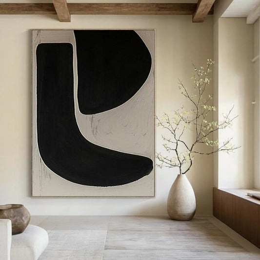 Large-Scale Hand-Painted Contemporary Abstract Mural for Family Home Laundry Rooms