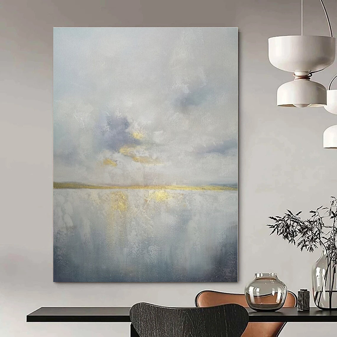 Large-Scale Custom Hand-Painted Abstract Art for Hallway & Entryway
