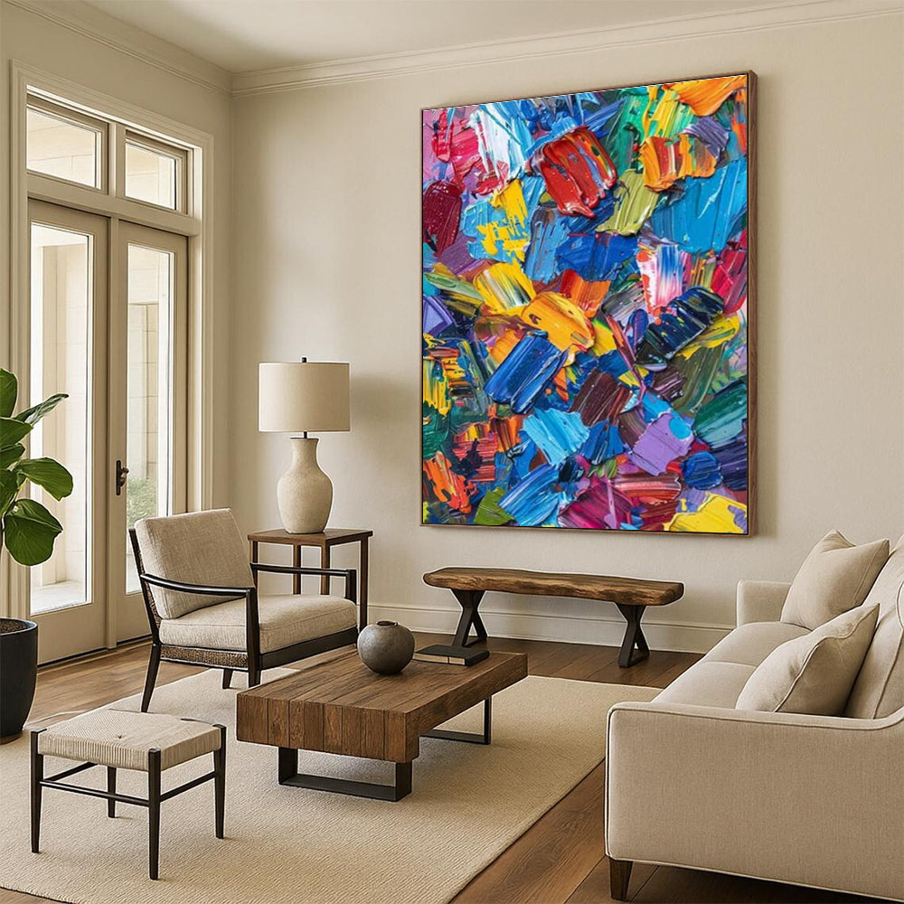 Large-Scale Abstract Art for Attic Living Space Character Enhancement LargeART0685