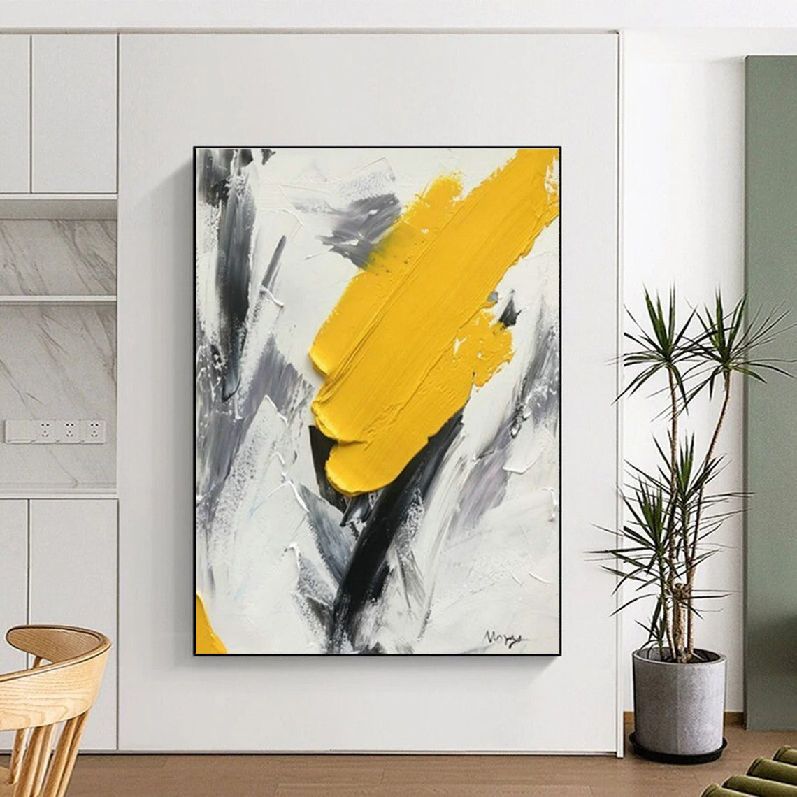 Gigantic Hand-Applied Abstract Painting for Home Library Bookcase Wall LargeART0616