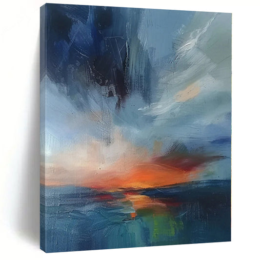 Immense Abstract Wave Painting - Hand-Painted Resin for Surf Resort Lounges