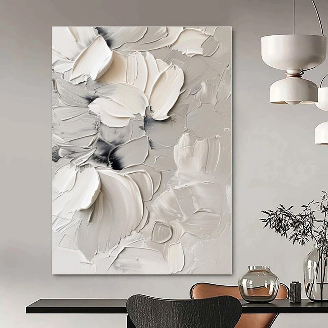 Extra-Huge Hand-Painted Modern Abstract Artwork for Office Virtual Meeting Rooms