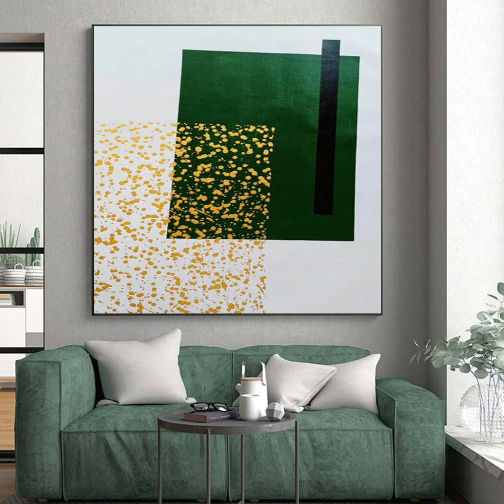 Gigantic Hand-Painted Abstract Painting for Hallway Staircase Landing Wall