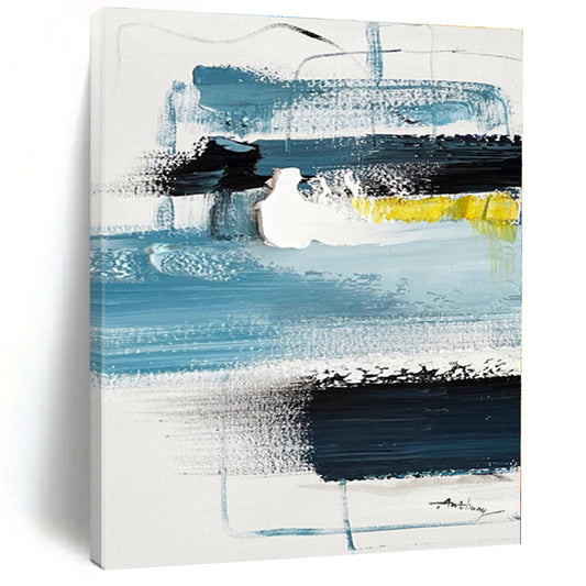 Made-to-Order Oversized Hand-Painted Abstract Art for Living Room Entertainment Wall