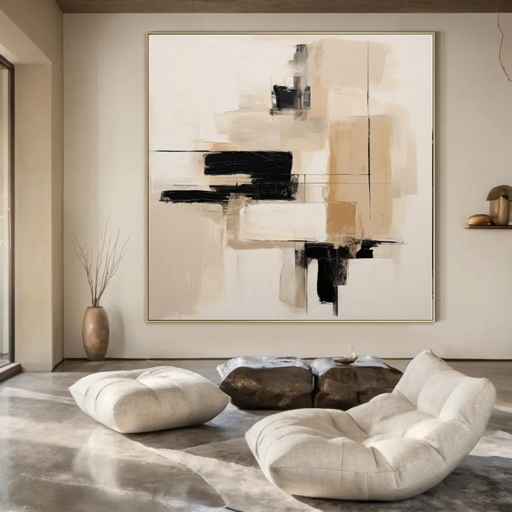 Large-Scale Hand-Painted Contemporary Abstract Mural for Office IT Help Desks