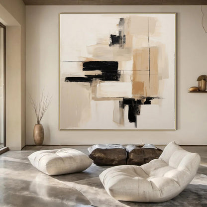 Large-Scale Hand-Painted Contemporary Abstract Mural for Office IT Help Desks