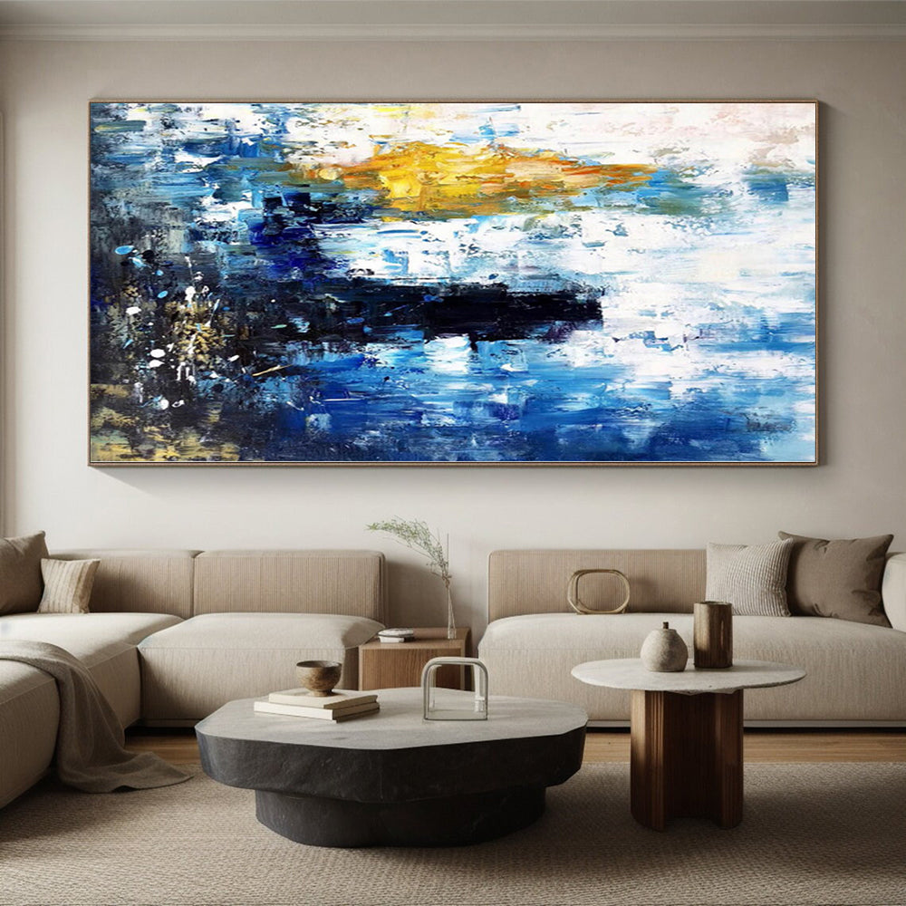 Mammoth Hand-Painted Abstract Canvas for Nursery Feature Wall