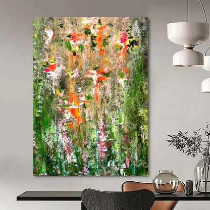 Huge Hand-Painted Contemporary Abstract Canvas for Bedroom Above Headboard Niche