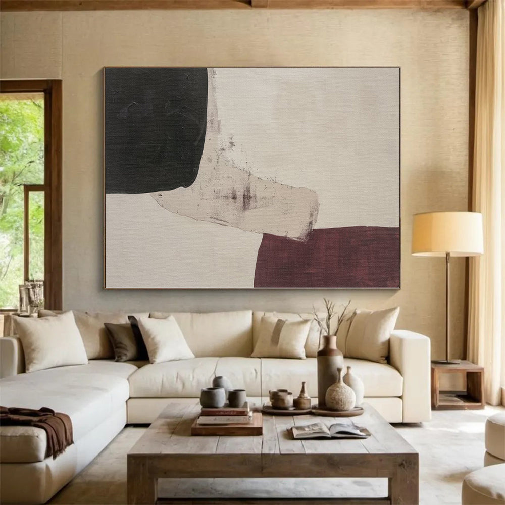 Grand Hand-Painted Abstract Canvas for Attic Living Spaces