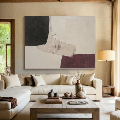 Grand Hand-Painted Abstract Canvas for Attic Living Spaces