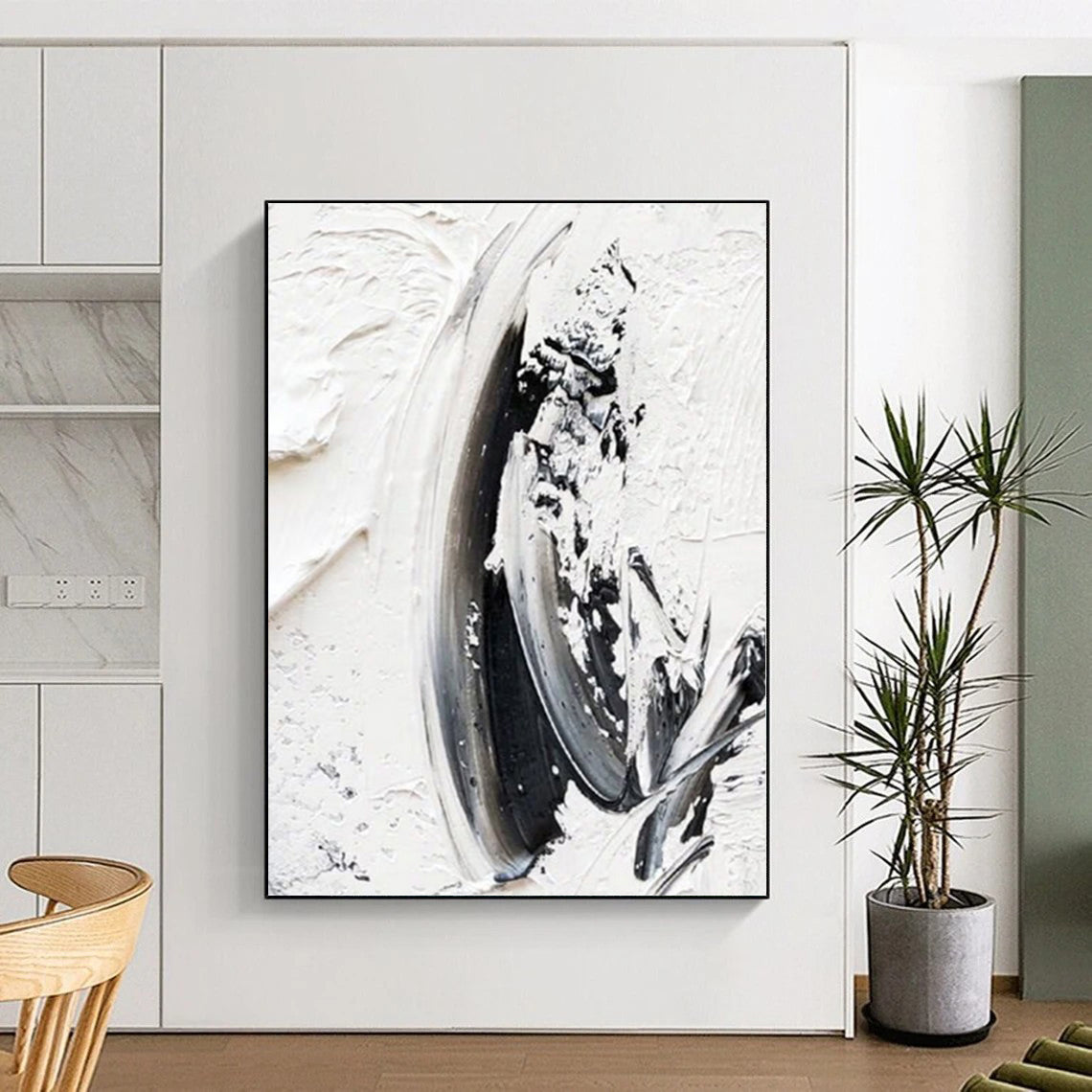 Custom Oversized Abstract Canvas for Family Room Feature Walls