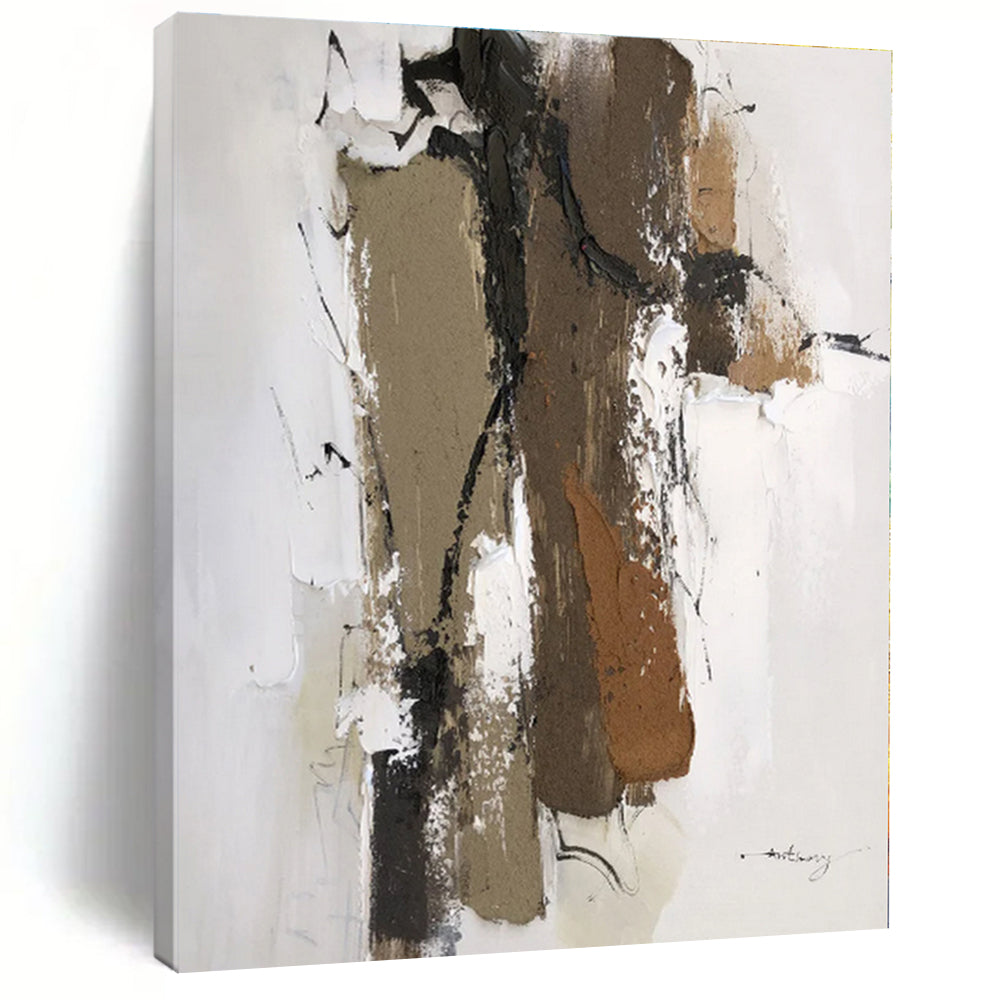 Oversized Custom Hand-Painted Abstract Painting for Home Library Study Nook Wall
