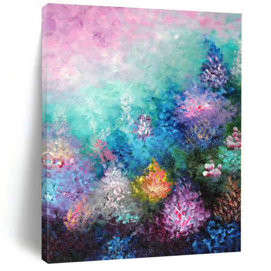 Immense Geometric Abstract Art - Hand-Painted Resin for Tech Startup Reception Areas