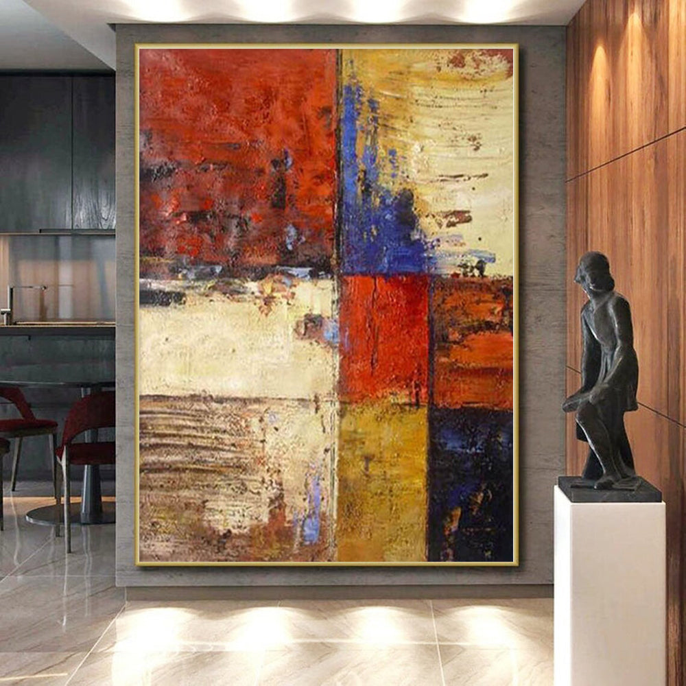 Grand Made-to-Order Abstract Wall Art for Reading Alcove Feature Walls
