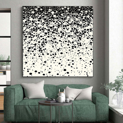 Black Dots Gradient on Light Background - “Subtle Dot Transition” Painting On Canvas HB225