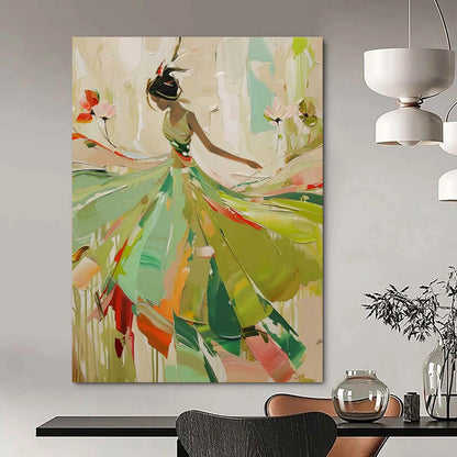 Aetherial Whispers: Hand - Painted Custom Abstract Canvas for Living Room and Bar DTP082