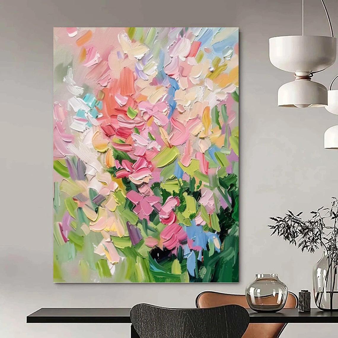 Dynamic Hand - Painted Textured Abstract Painting on Canvas for Living Room & Office DKH1403