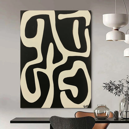 Vibrant contemporary abstract art featuring "Yoga" in bold white against a striking black background inspired by Peter Max and Victor Vasarely. DLZ1710