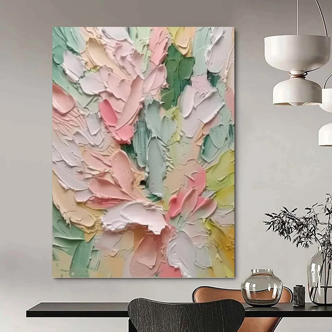 Elegant Hand - Painted Textured Abstract Canvas for Hallway & Living Room DKH1397