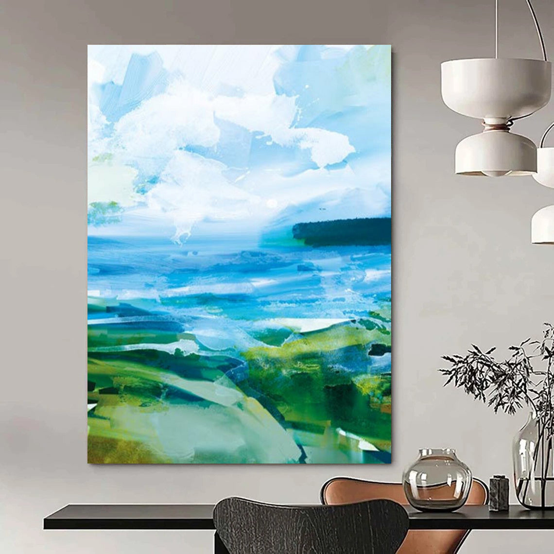 Large Custom Hand-Painted Abstract Paintings: Textures for Creativity DTP183