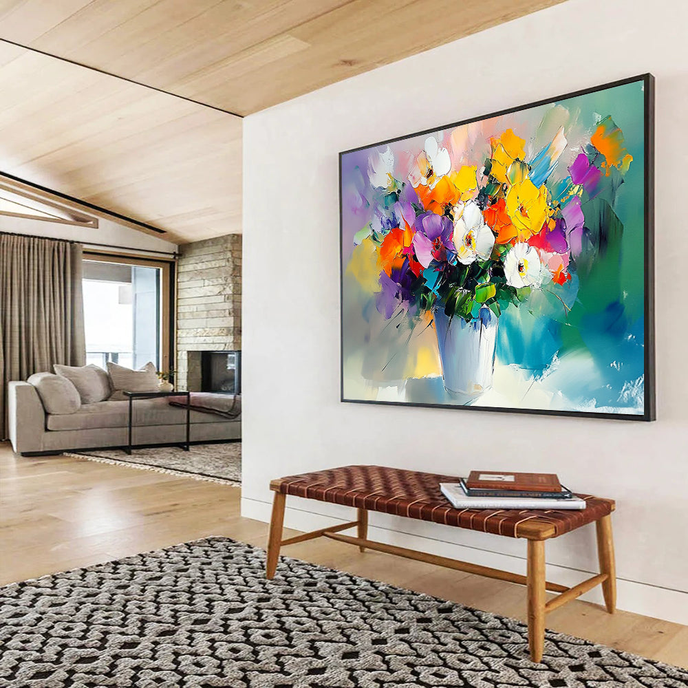 “Colorful Flower Bouquet” - Multicolor, Flower Bouquet, Impressionist - style HB1141