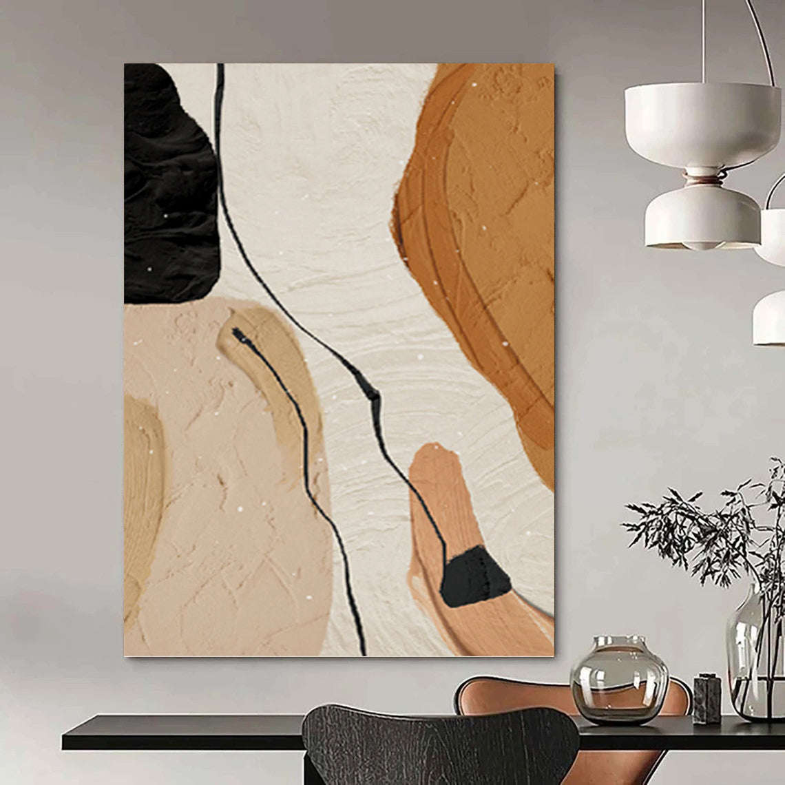 Immense - Reach Hand - Painted Custom Abstract Overture (with Intricate Textures), for Hallway and Entryway DKH1513