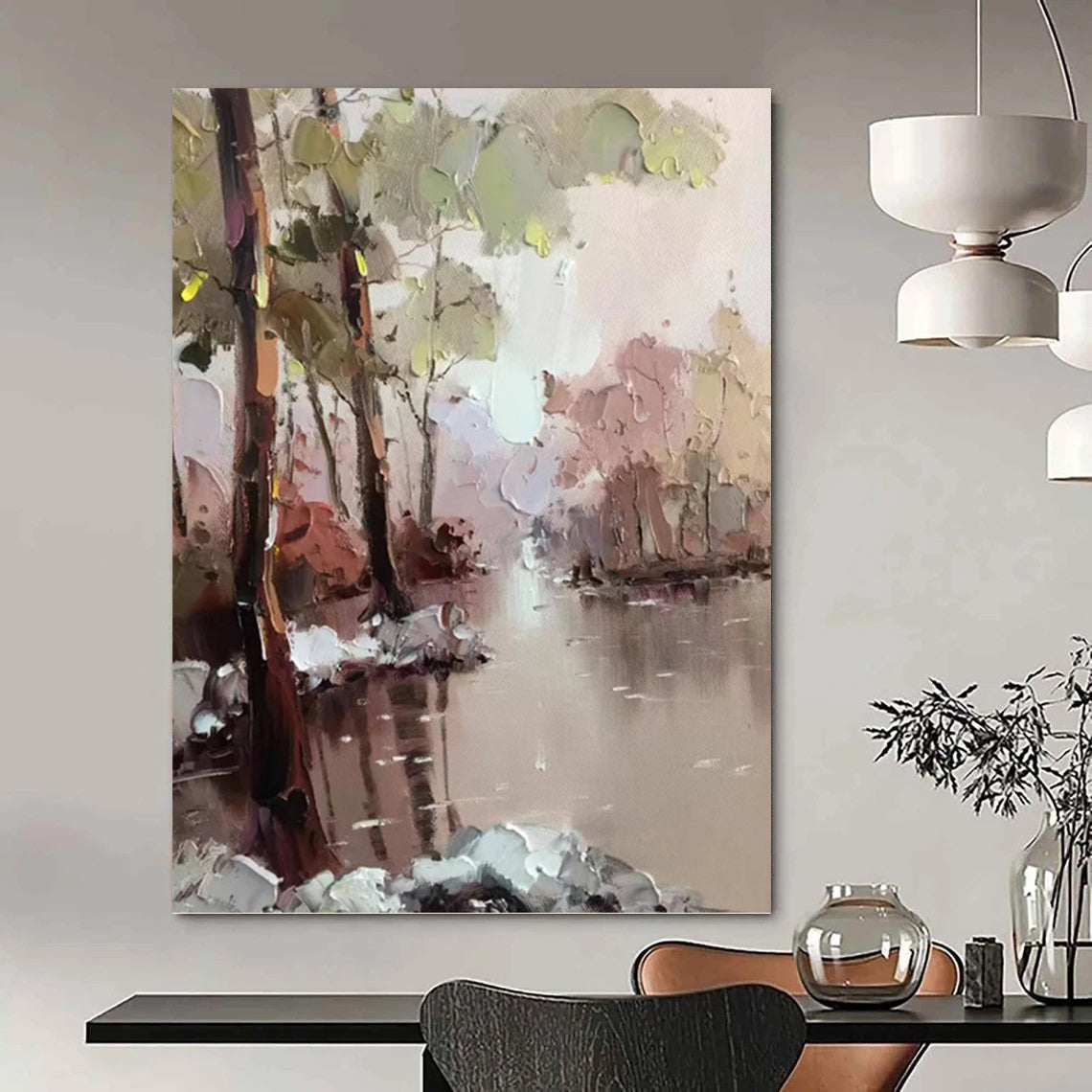 Alluring Hand - Painted Textured Abstract Canvas for Bedroom & Entryway DKH1296