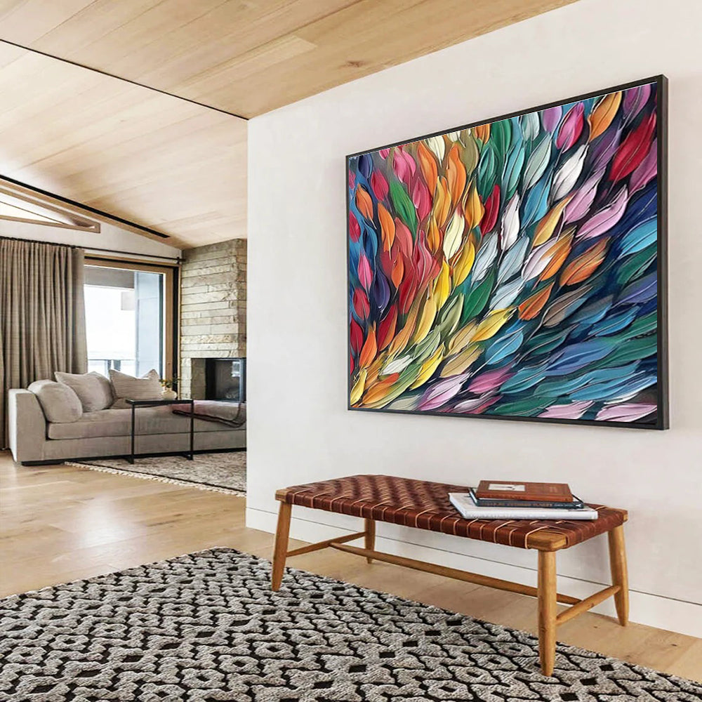 Hand - Painted Textured Oversized Abstract Art for Room Enrichment DKH689