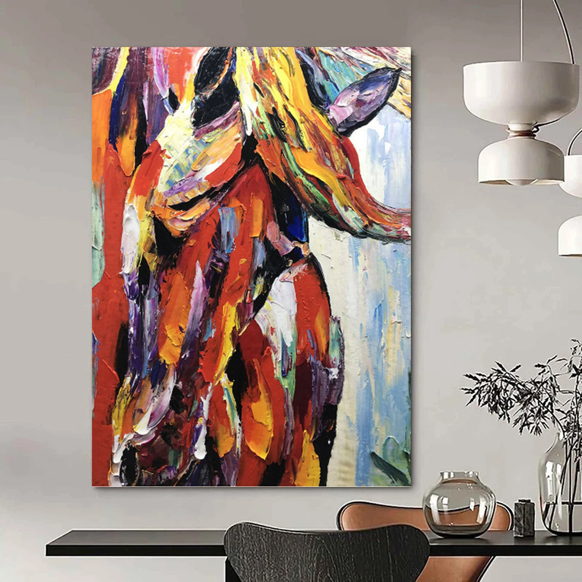 Luxurious Hand - Painted Textured Abstract Art for Hotel & Entryway DKH1272