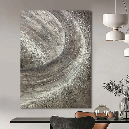 Grandiose - Extent Vertical Hand - Painted Textured Custom Abstract Crescendo, for Office and Bedroom DKH1542