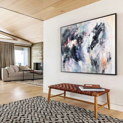 Colorful Abstract Horse Portrait - “Dynamic Steed” Painting On Canvas HB1464