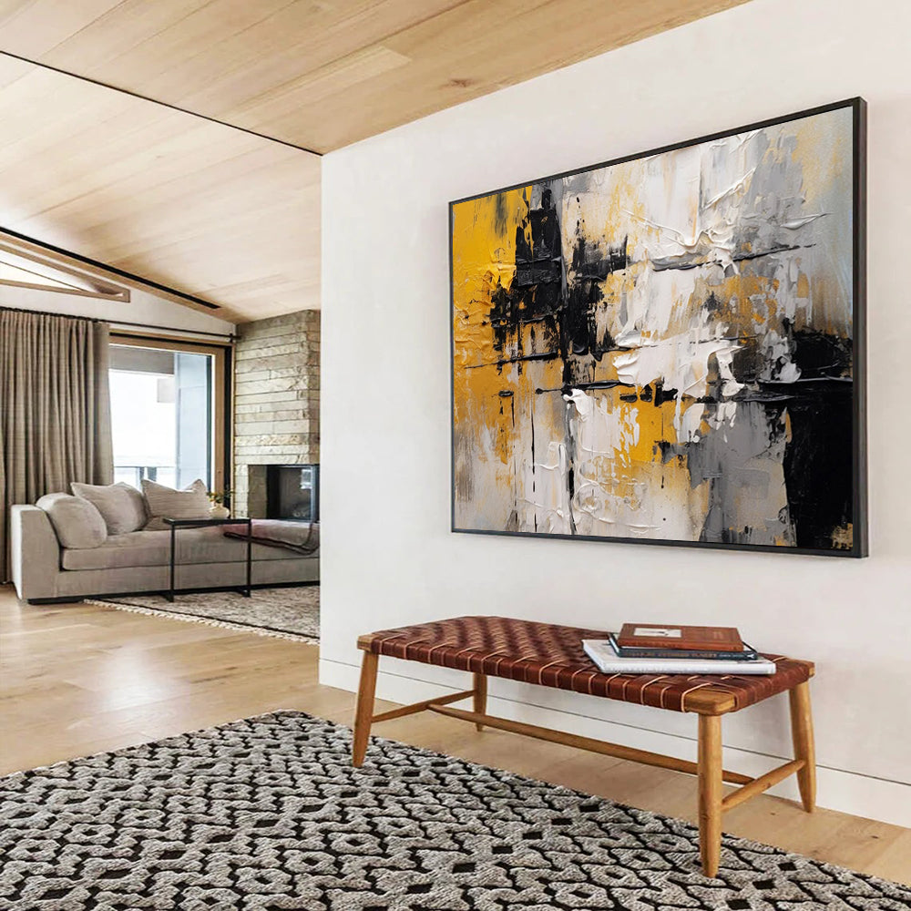 Yellow & Black Abstract Energy - Modern Office Dynamism DLZ085