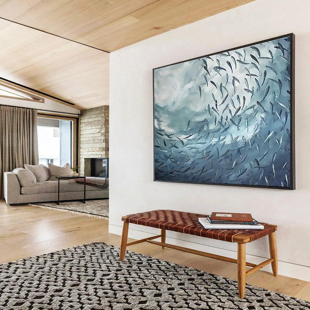 Extensive Original Hand - Painted Textured Abstract Artwork for Dynamic Decor DKH792