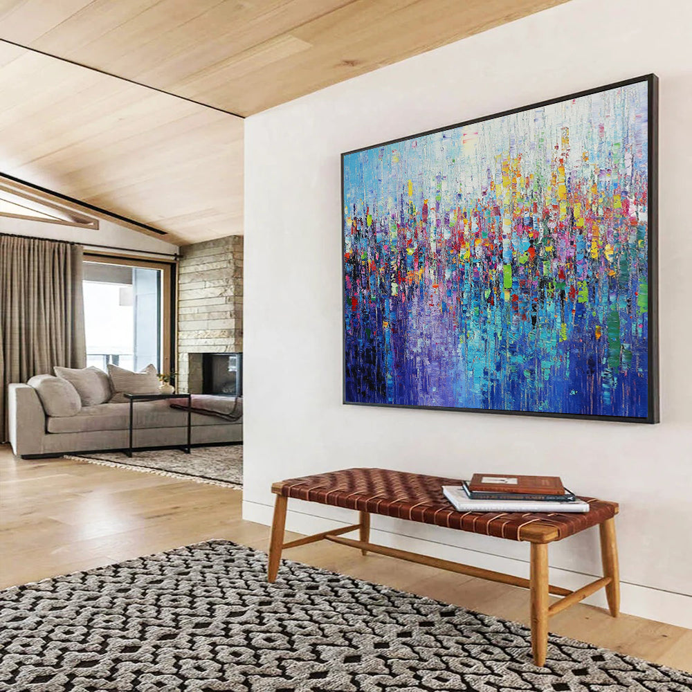 “Impasto Cityscape in Vivid Colors” - Pointillist - Inspired Painting On Canvas HB0519