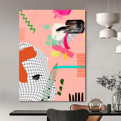 Exuberant & Colorful Hand-Painted Custom Abstract Painting for Dining Room & Living Room LargeART2006