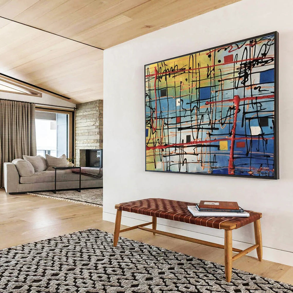 Inspiring Original Giant Textured Hand - Crafted Abstract Painting for Transformed Environments DKH842