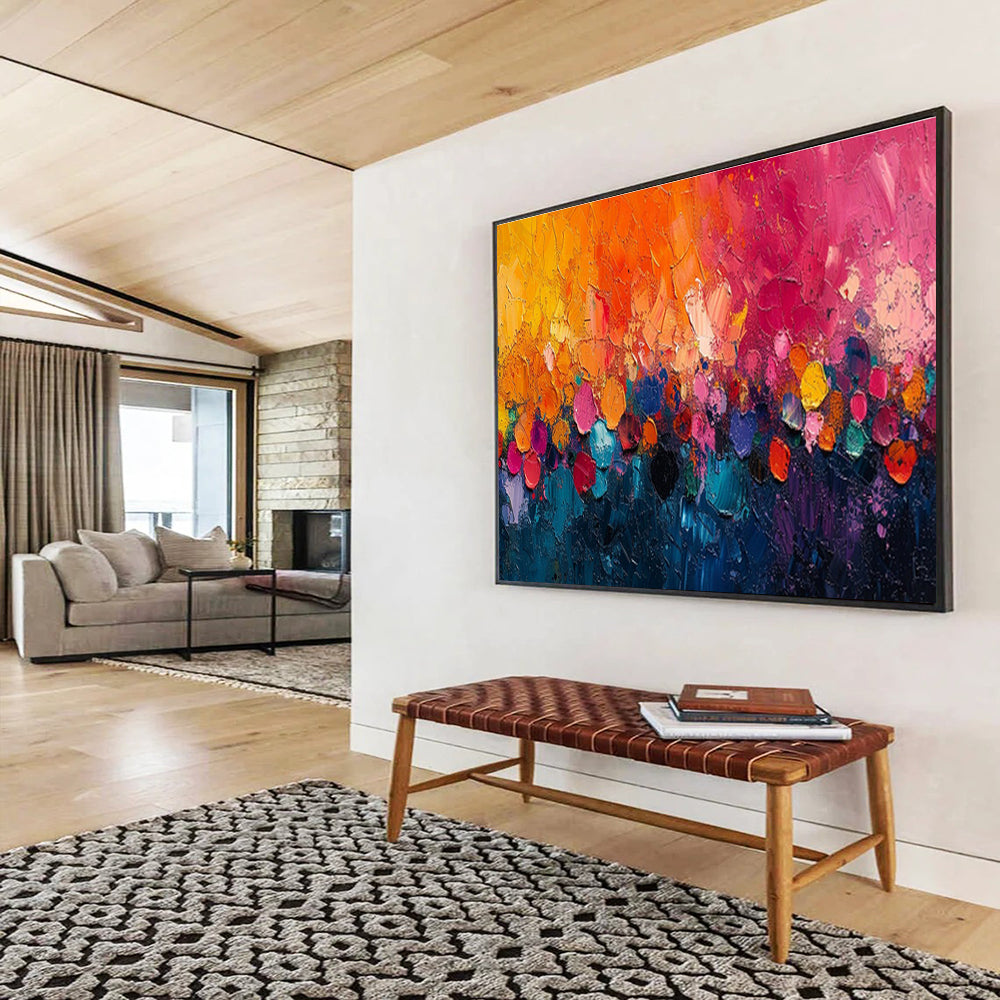 Monumental Hand - Painted Textured Abstract Art for Decorative Prestige DKH710