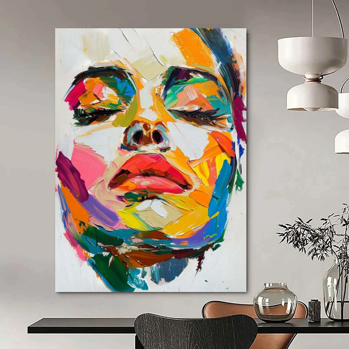 Monumental-Sized Hand-Painted Abstract Art for Bedroom & Relaxation Alcove LargeART2244