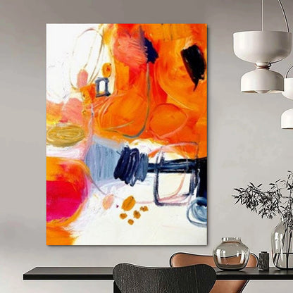Custom Handmade Abstract Paintings: Big Sizes, Textured Details for Dining Room & Entryway DTP272