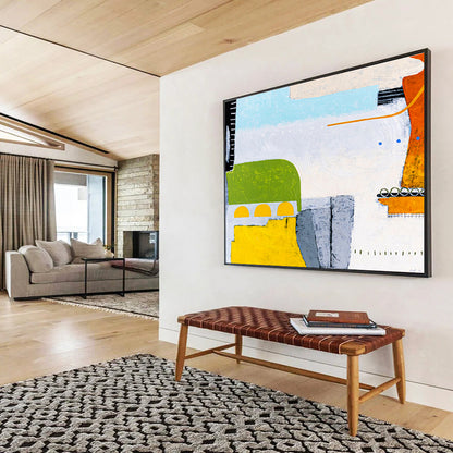 Large - Format Hand - Painted Abstract Painting for Entryway & Bedroom DKH545
